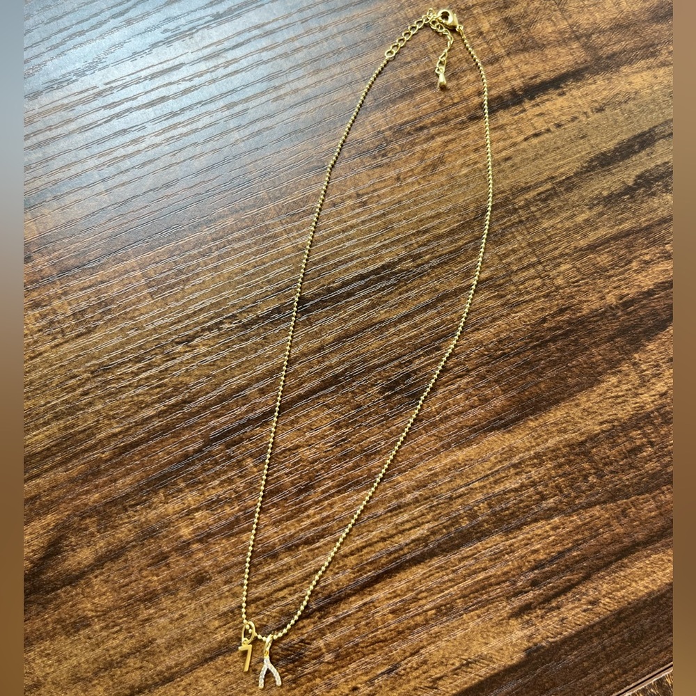 Uncommon James - On the Ball Necklace with wishbone & number 7 charms